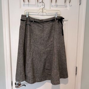 J Crew gray wool a line skirt